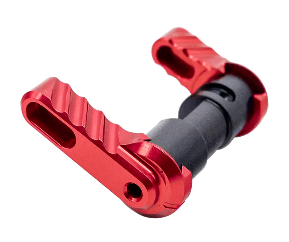 BAD-ASS LITE LIGHTWEIGHT AMBIDEXTROUS SAFETY SELECTOR - ANODIZED RED - REVERSIBLE 90/60 DEG