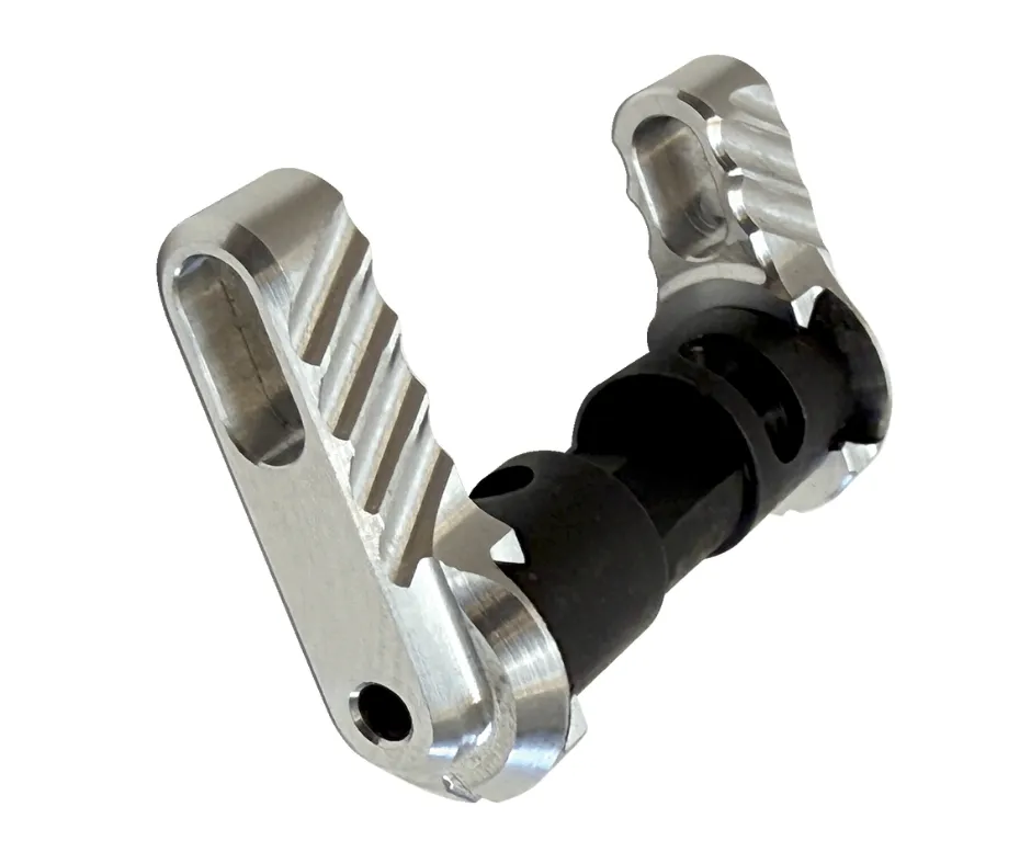 BAD-ASS LITE LIGHTWEIGHT AMBIDEXTROUS SAFETY SELECTOR KIT - RAW / SILVER - REVERSIBLE 90/60 DEG