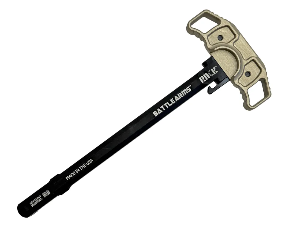 [BAD-RACK-15-D-FDE] RACK MONOLITHIC AMBIDEXTORUS CHARGING HANDLE FOR AR15/M4/M16 - SIZE D - ANODIZED FDE