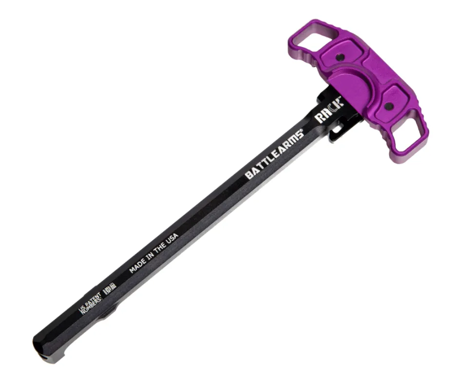 RACK MONOLITHIC AMBIDEXTORUS CHARGING HANDLE FOR AR15/M4/M16 - SIZE D - ANODIZED PURPLE