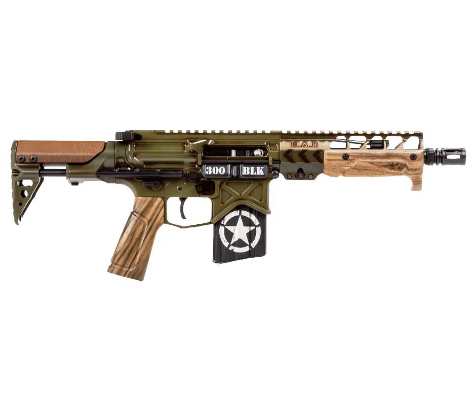 TANKER® 7.5" 300BLK SHORT BARREL RIFLE, WWII THEMED, FRENCH WALNUT FURNITURE