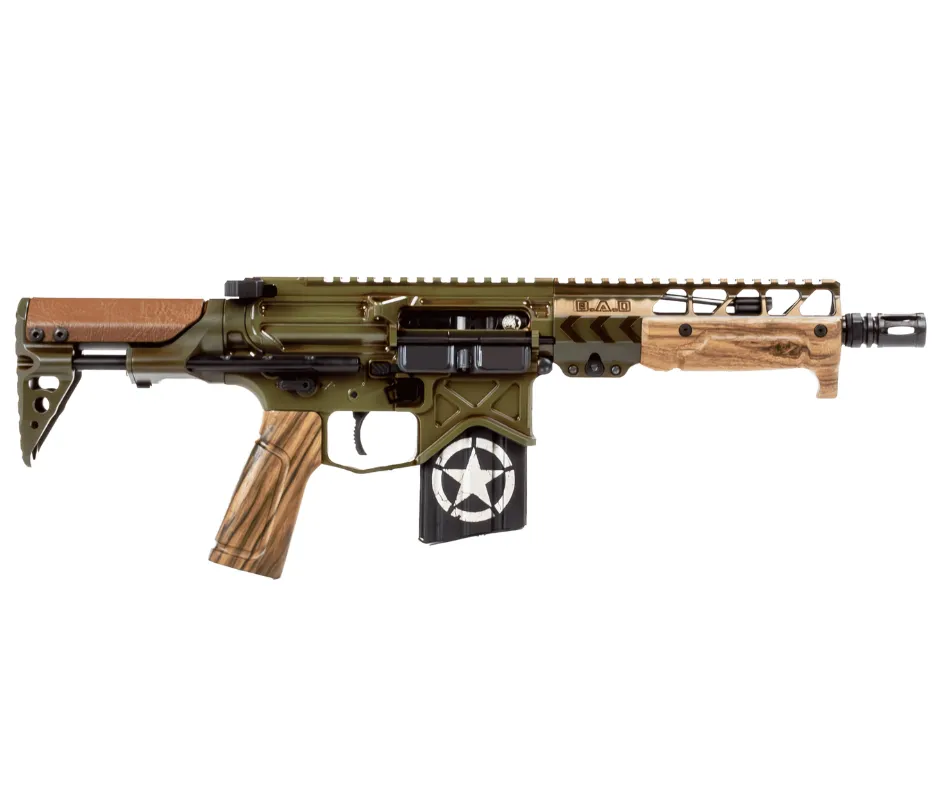 TANKER® 7.5" 5.56MM SHORT BARREL RIFLE, WWII THEMED, FRENCH WALNUT FURNITURE
