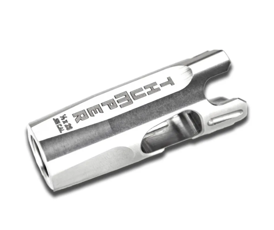 THUMPER MUZZLE BRAKE, .22 CAL, 1/2"X28 TPI, STAINLESS STEEL