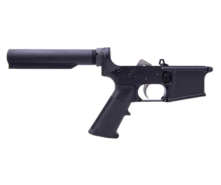 [WH556-CLANS-BLD-KIT-BLK] WORKHORSE® FORGED 7075-T6 COMPLETE LOWER ASSEMBLY (NO STOCK) BUILDER KIT - ANODIZED BLACK - AR15